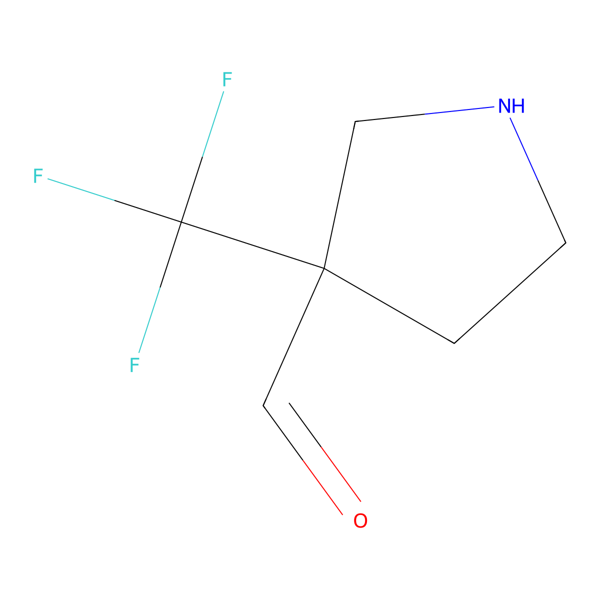 3-(Trifluoromethyl)pyrrolidine-3-carbaldehyde molecular structure, CAS 2297555-32-7