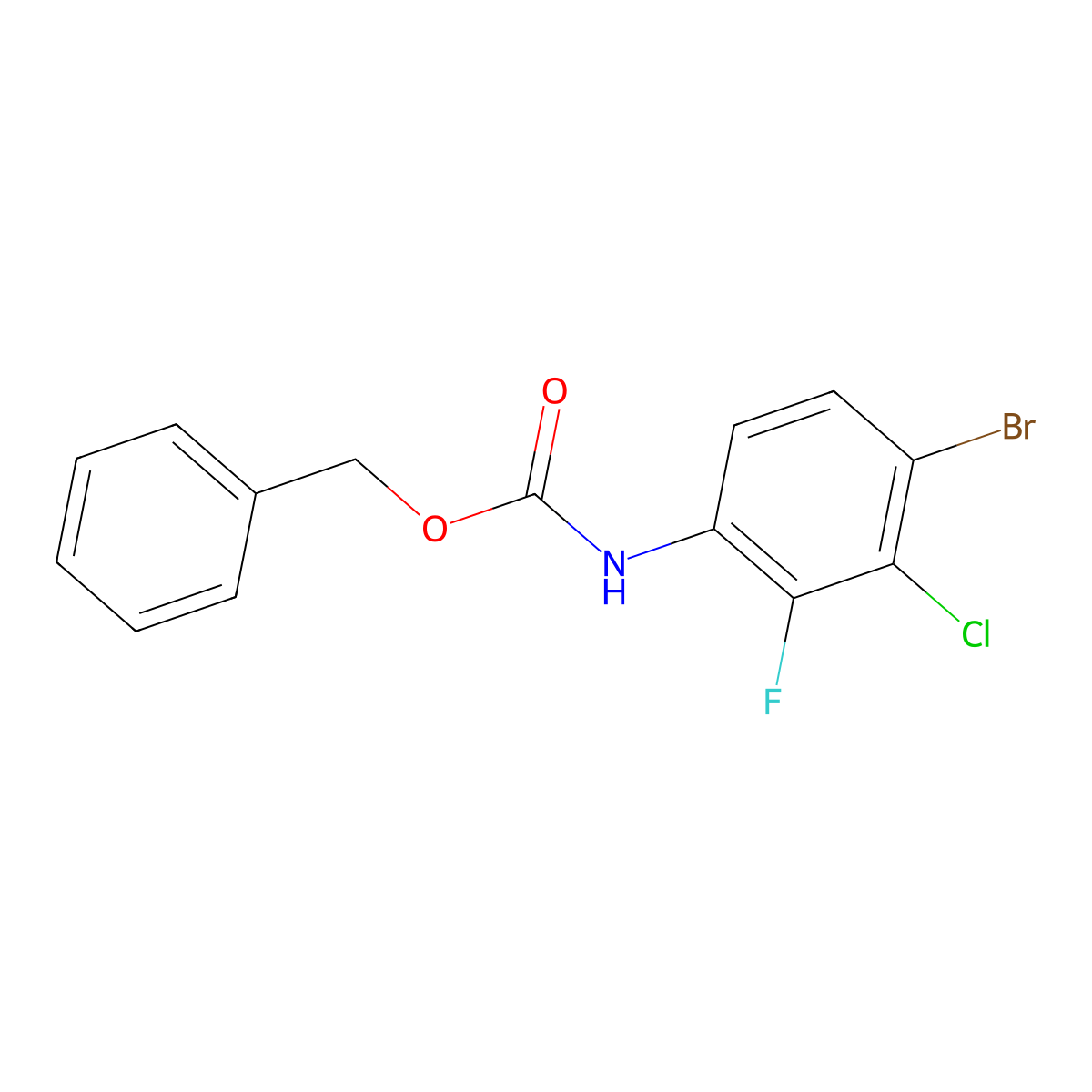 benzyl N-(4-bromo-3-chloro-2-fluorophenyl)carbamate molecular structure, CAS 2297568-98-8