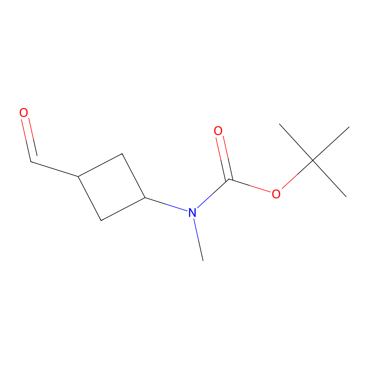tert-butyl N-(3-formylcyclobutyl)-N-methylcarbamate molecular structure, CAS 2297582-28-4