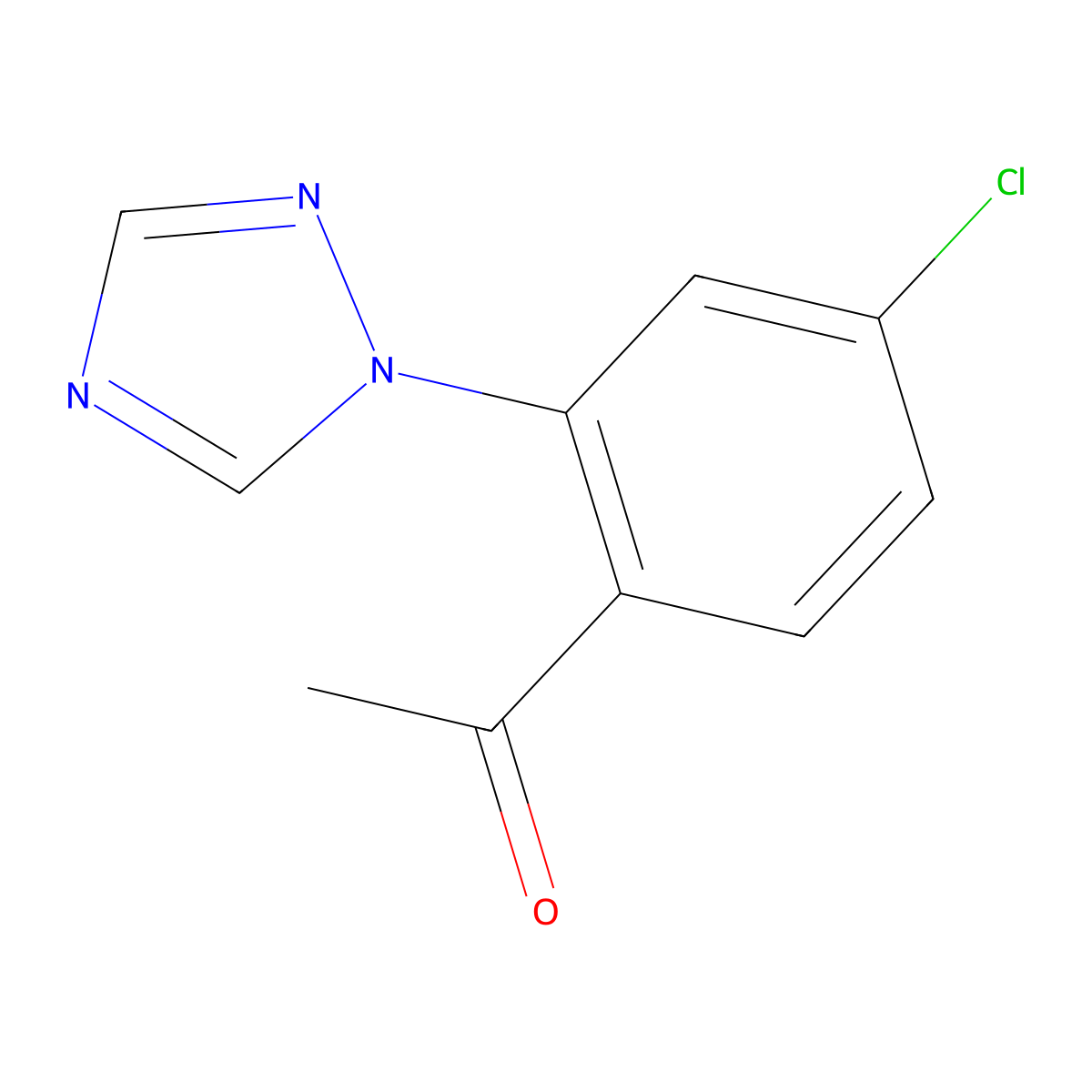 1-(4-chloro-2-(1H-1,2,4-triazol-1-yl)phenyl)ethan-1-one molecular structure, CAS 2297609-50-6