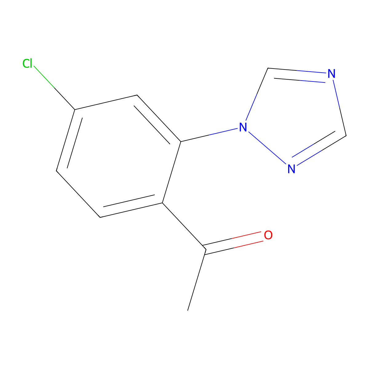 1-(4-chloro-2-(1H-1,2,4-triazol-1-yl)phenyl)ethan-1-one molecular structure, CAS 2297609-50-6
