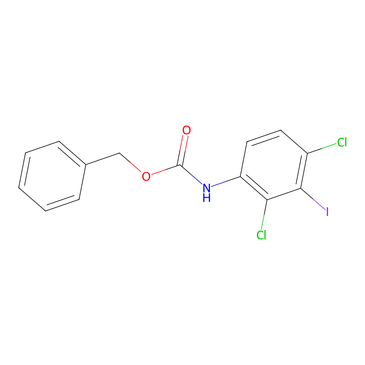 benzyl N-(2,4-dichloro-3-iodophenyl)carbamate molecular structure, CAS 2297629-22-0