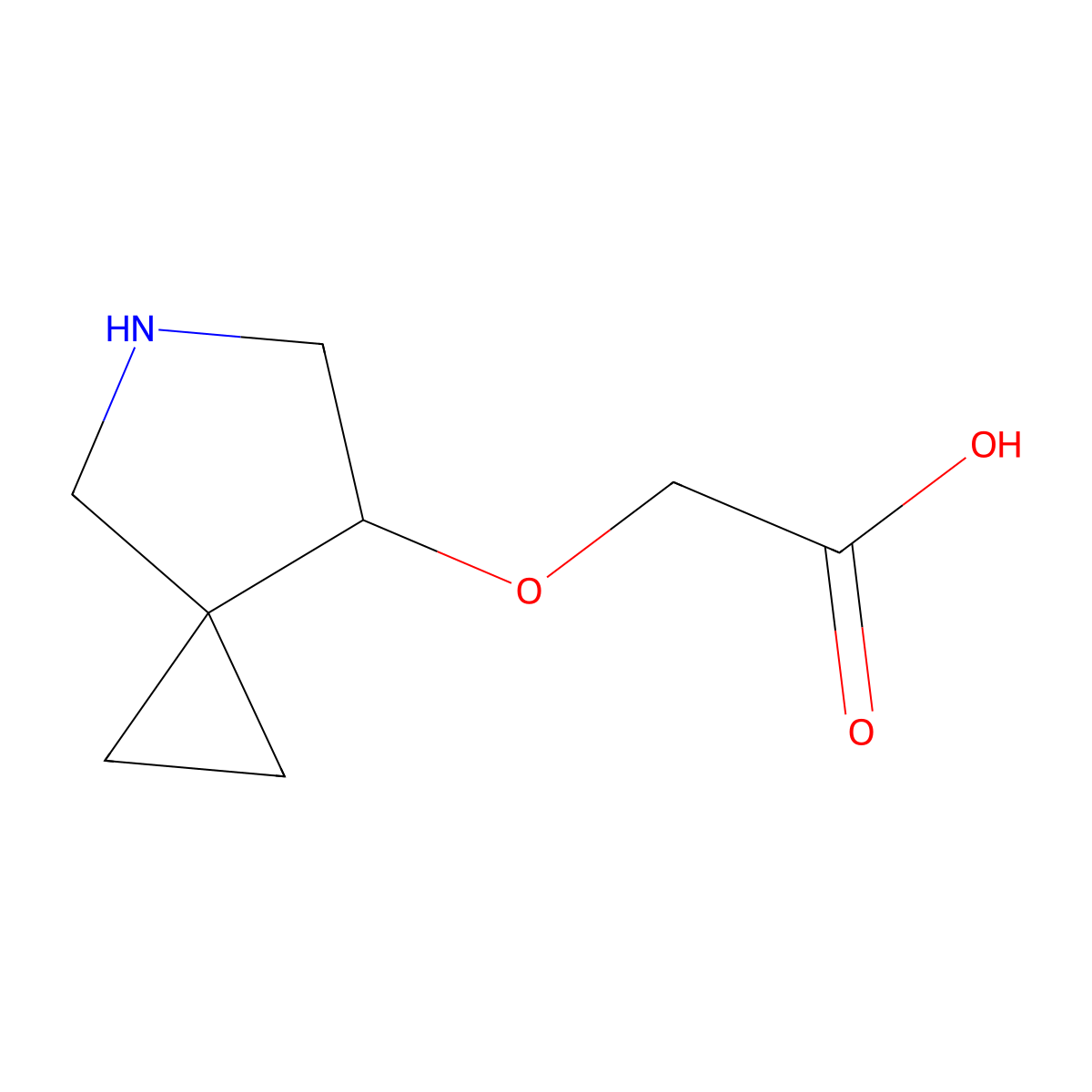2-{5-Azaspiro[2.4]heptan-7-yloxy}acetic acid molecular structure, CAS 2297665-55-3
