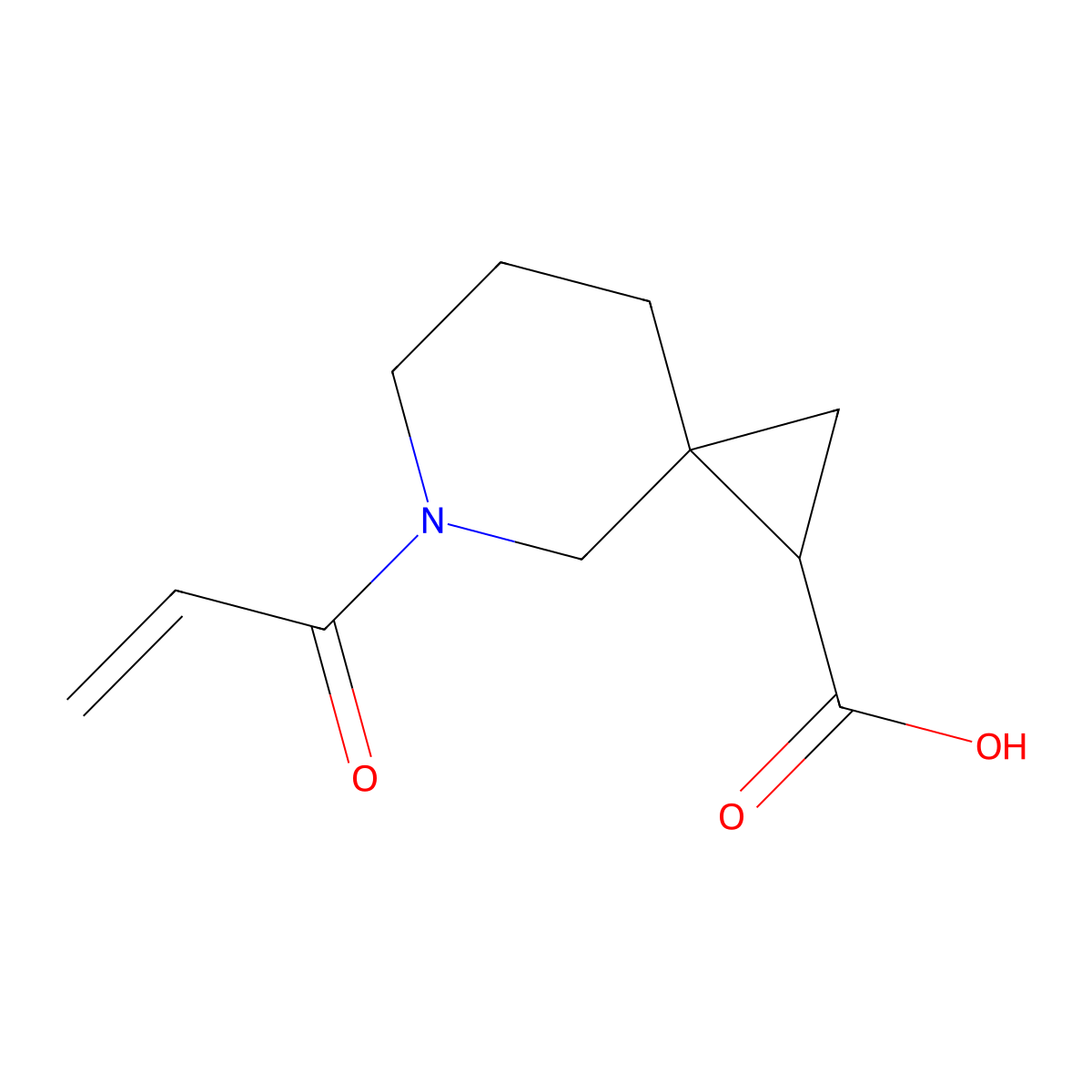 5-Acryloyl-5-azaspiro[2.5]octane-1-carboxylic acid molecular structure, CAS 2297693-02-6
