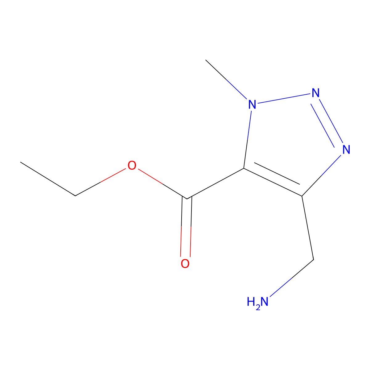 ethyl 4-(aminomethyl)-1-methyl-1H-1,2,3-triazole-5-carboxylate molecular structure, CAS 2297728-57-3