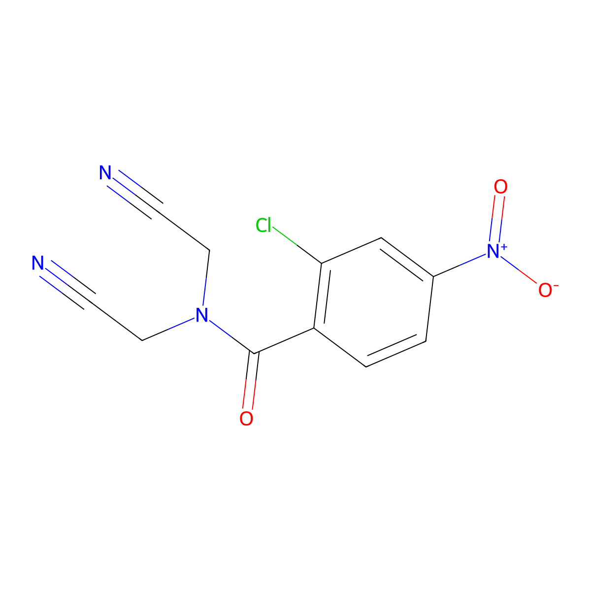 2-chloro-N,N-bis(cyanomethyl)-4-nitrobenzamide molecular structure, CAS 22978-03-6