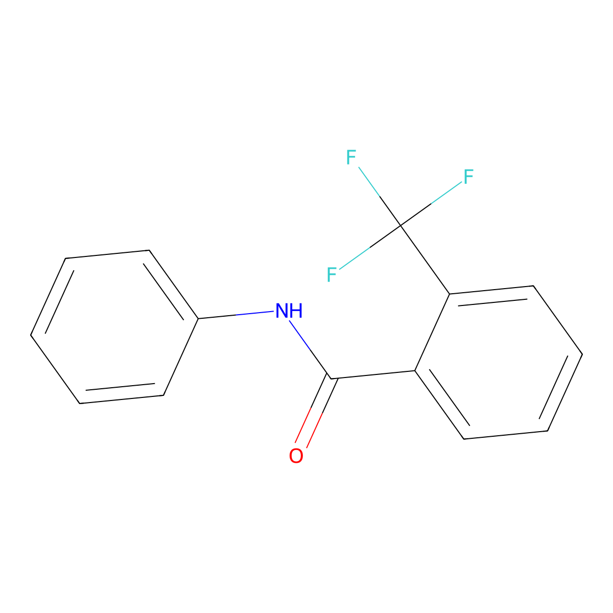 N-phenyl-2-(trifluoromethyl)benzamide molecular structure, CAS 22978-42-3