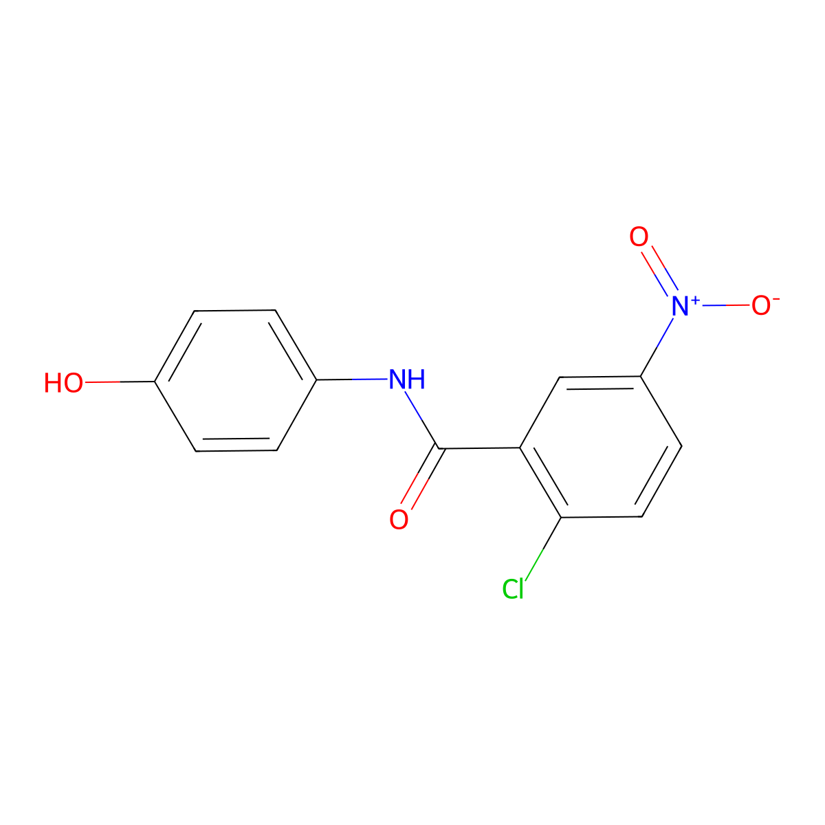 2-chloro-N-(4-hydroxyphenyl)-5-nitrobenzamide molecular structure, CAS 22978-55-8