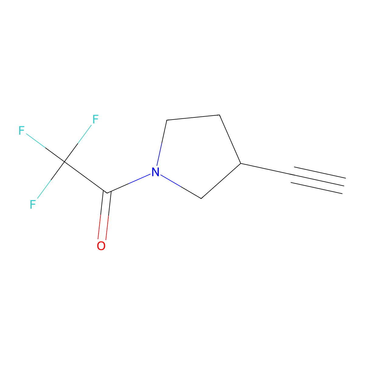 1-(3-Ethynylpyrrolidin-1-yl)-2,2,2-trifluoroethan-1-one molecular structure, CAS 2297801-53-5