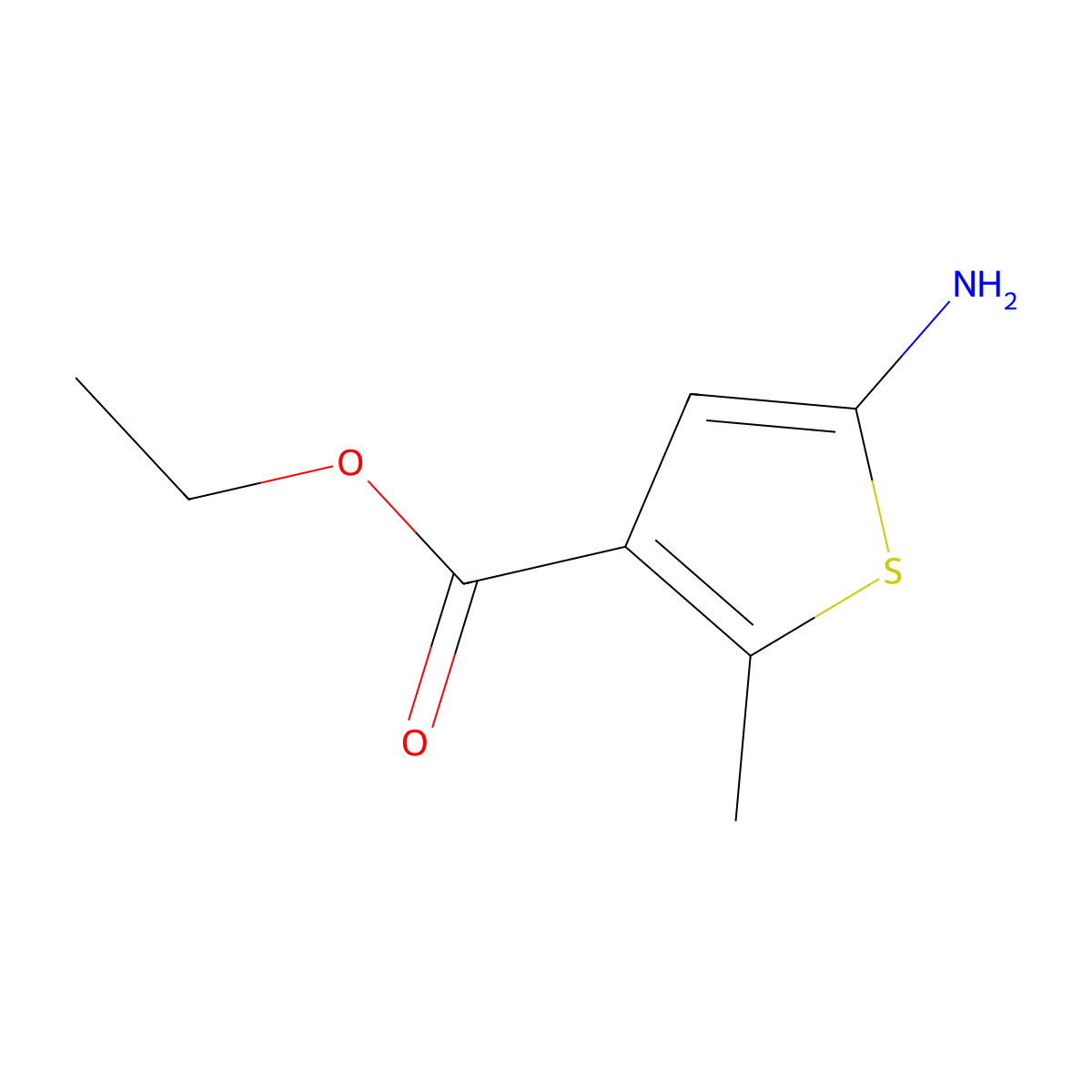 Ethyl 5-amino-2-methylthiophene-3-carboxylate molecular structure, CAS 2297817-71-9