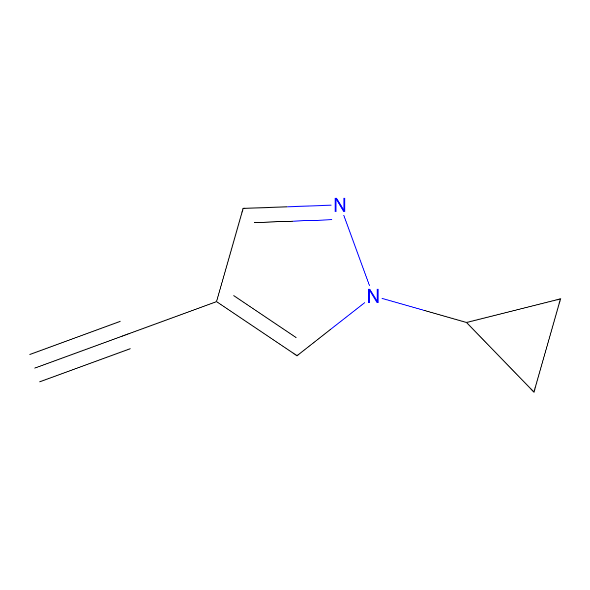 1-Cyclopropyl-4-ethynyl-1H-pyrazole molecular structure, CAS 2297839-58-6