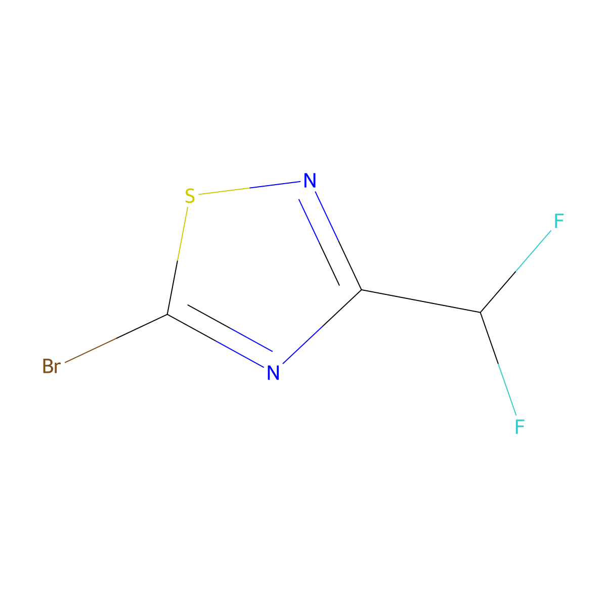 5-Bromo-3-(difluoromethyl)-1,2,4-thiadiazole molecular structure, CAS 2297935-98-7