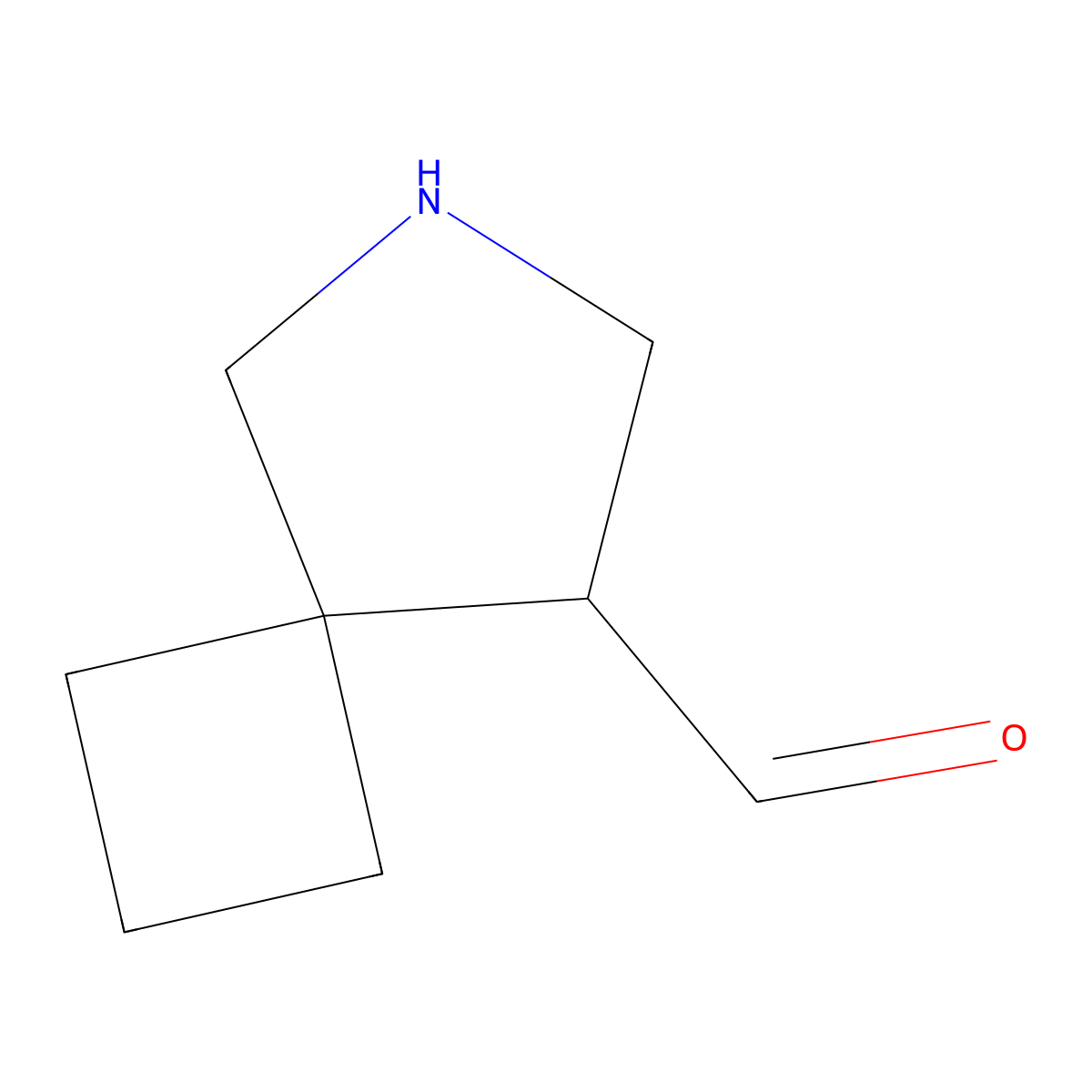 6-Azaspiro[3.4]octane-8-carbaldehyde molecular structure, CAS 2297936-21-9