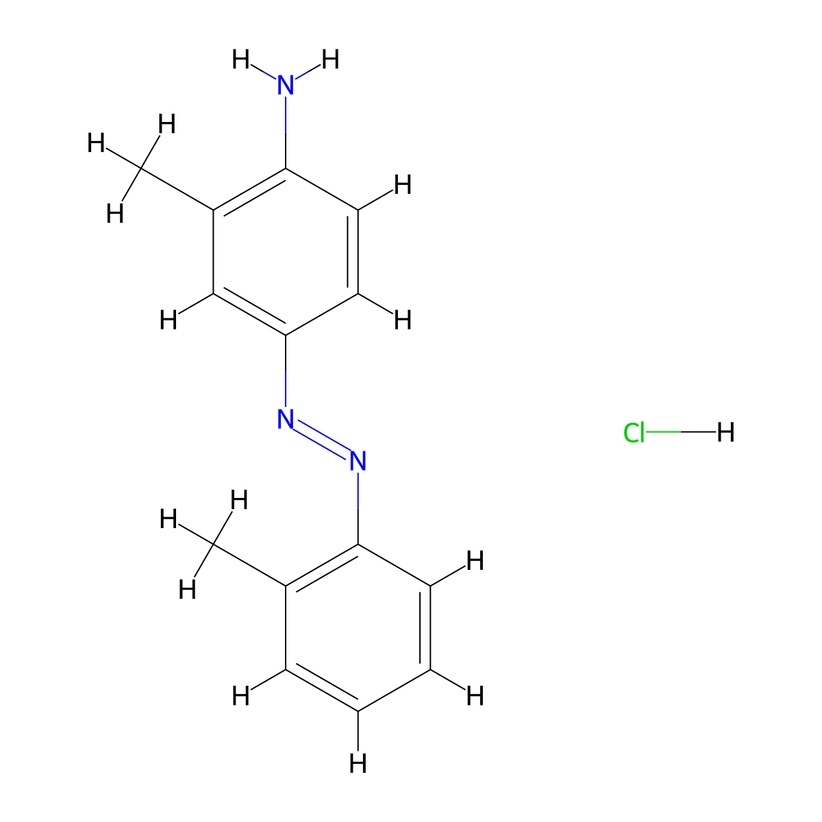 4-((o-Tolyl)azo)-o-toluidinium chloride molecular structure, CAS 2298-13-7
