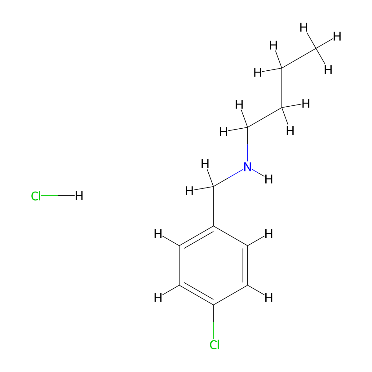 N-(4-Chlorobenzyl)-1-butanamine hydrochloride molecular structure, CAS 2298-58-0