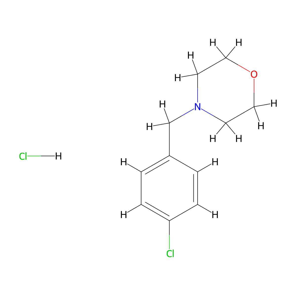 4-[(4-Chlorophenyl)methyl]morpholine hydrochloride molecular structure, CAS 2298-60-4