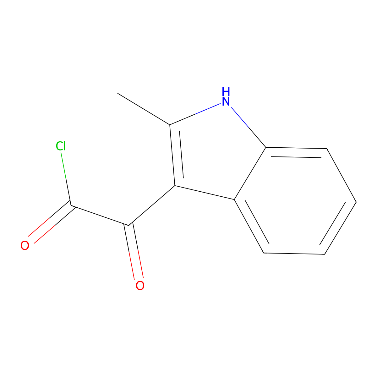 2-(2-methyl-1H-indol-3-yl)-2-oxoacetyl chloride molecular structure, CAS 22980-10-5