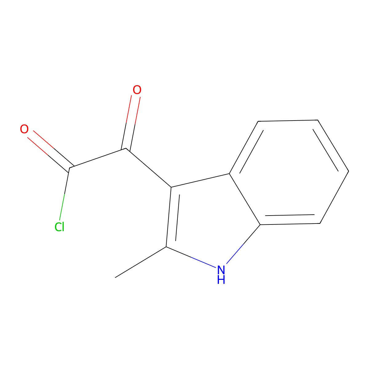 2-(2-methyl-1H-indol-3-yl)-2-oxoacetyl chloride molecular structure, CAS 22980-10-5
