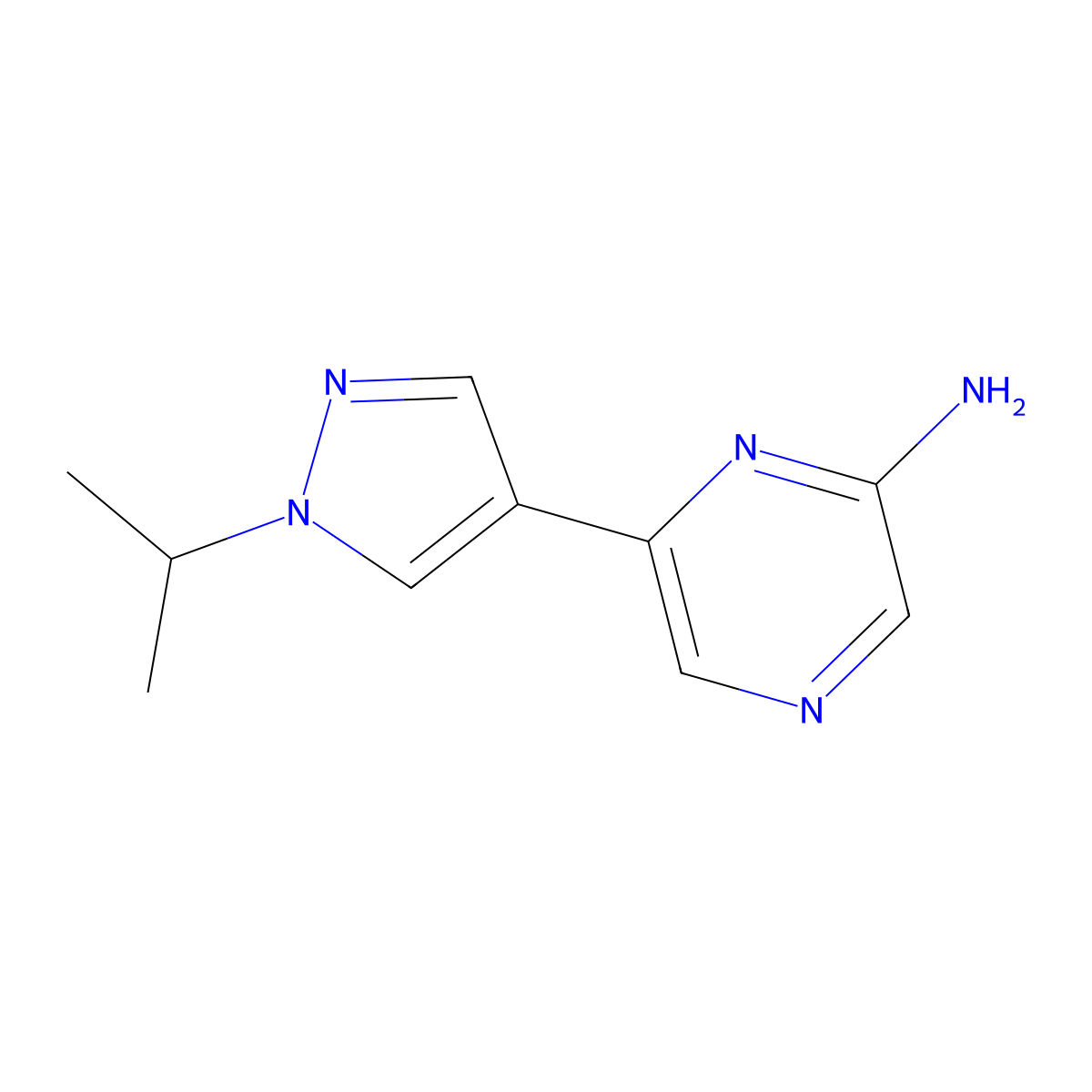 6-(1-isopropyl-1H-pyrazol-4-yl)pyrazin-2-amine molecular structure, CAS 2298001-73-5