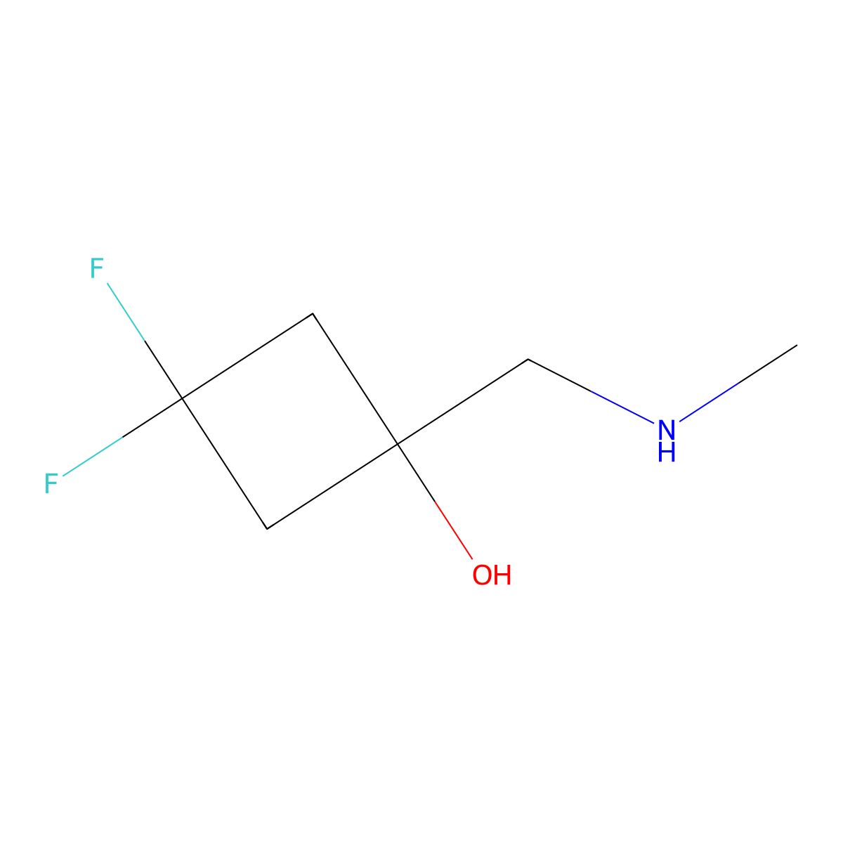 3,3-Difluoro-1-(methylaminomethyl)cyclobutanol molecular structure, CAS 2298006-78-5