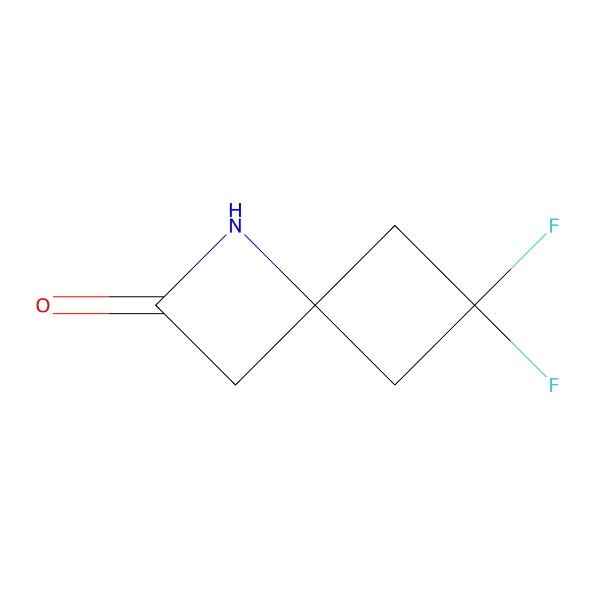 6,6-Difluoro-1-azaspiro[3.3]heptan-2-one molecular structure, CAS 2298006-93-4