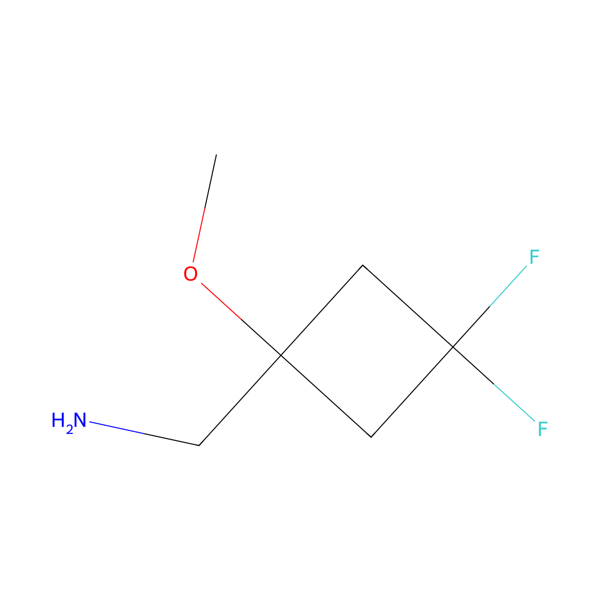 (3,3-Difluoro-1-methoxy-cyclobutyl)methanamine molecular structure, CAS 2298007-78-8