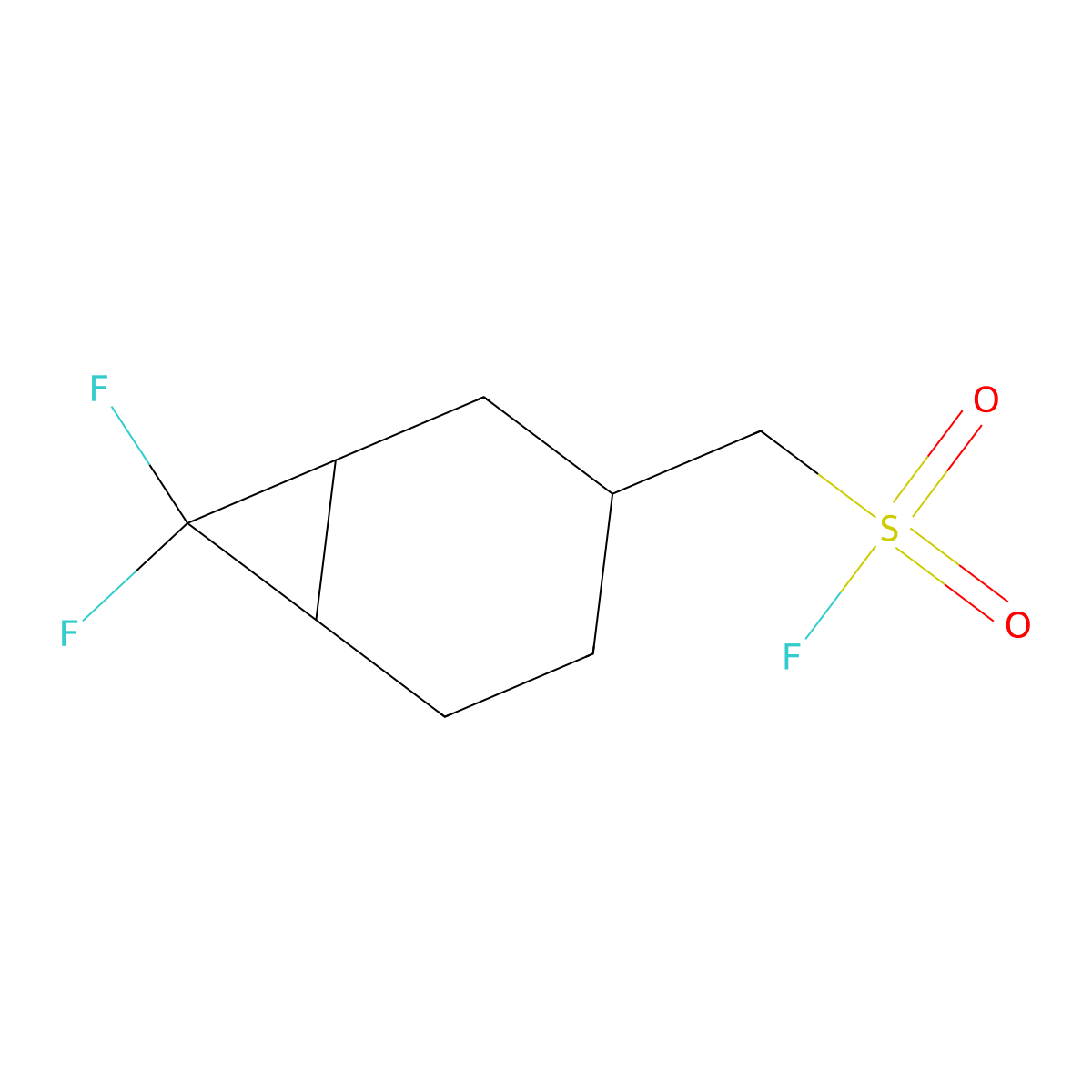 {7,7-Difluorobicyclo[4.1.0]heptan-3-yl}methanesulfonyl fluoride molecular structure, CAS 2298090-25-0