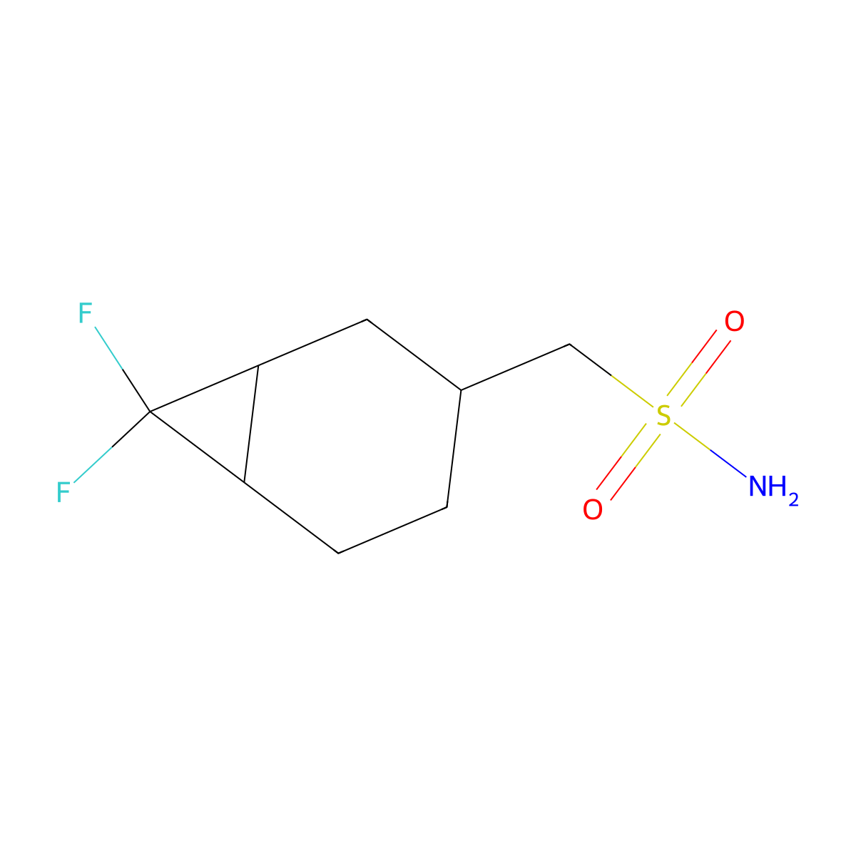{7,7-Difluorobicyclo[4.1.0]heptan-3-yl}methanesulfonamide molecular structure, CAS 2298090-38-5