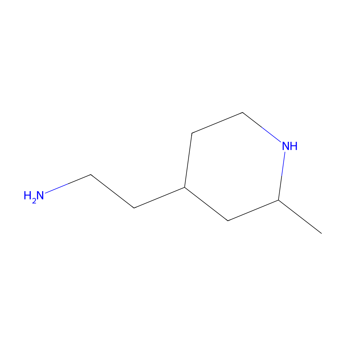 2-(2-Methylpiperidin-4-yl)ethan-1-amine molecular structure, CAS 2298111-69-8