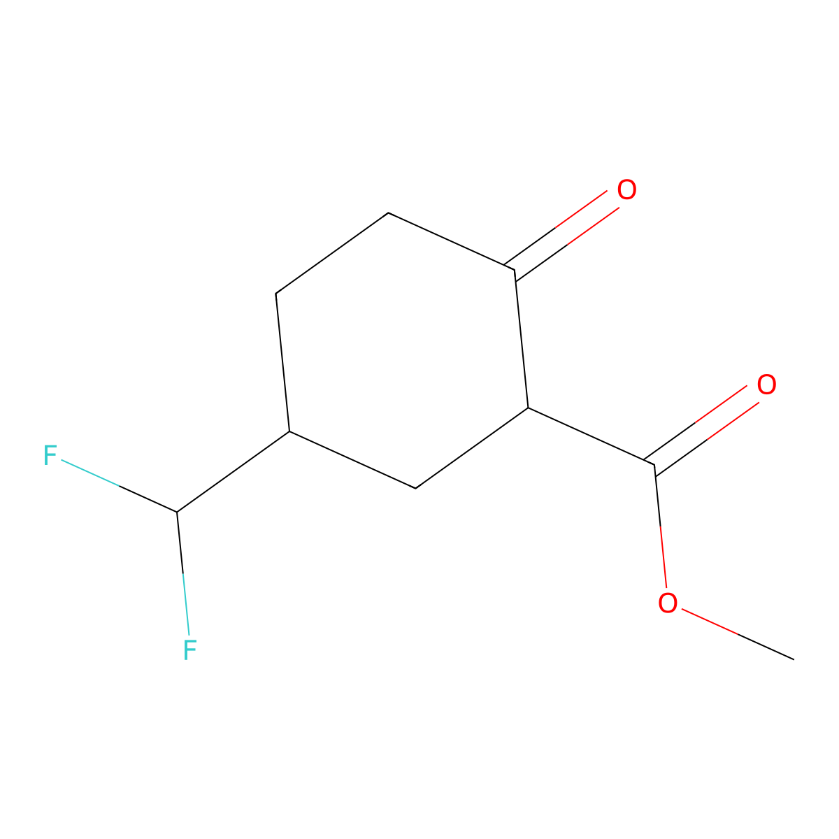 Methyl 5-(difluoromethyl)-2-oxocyclohexane-1-carboxylate molecular structure, CAS 2298137-66-1