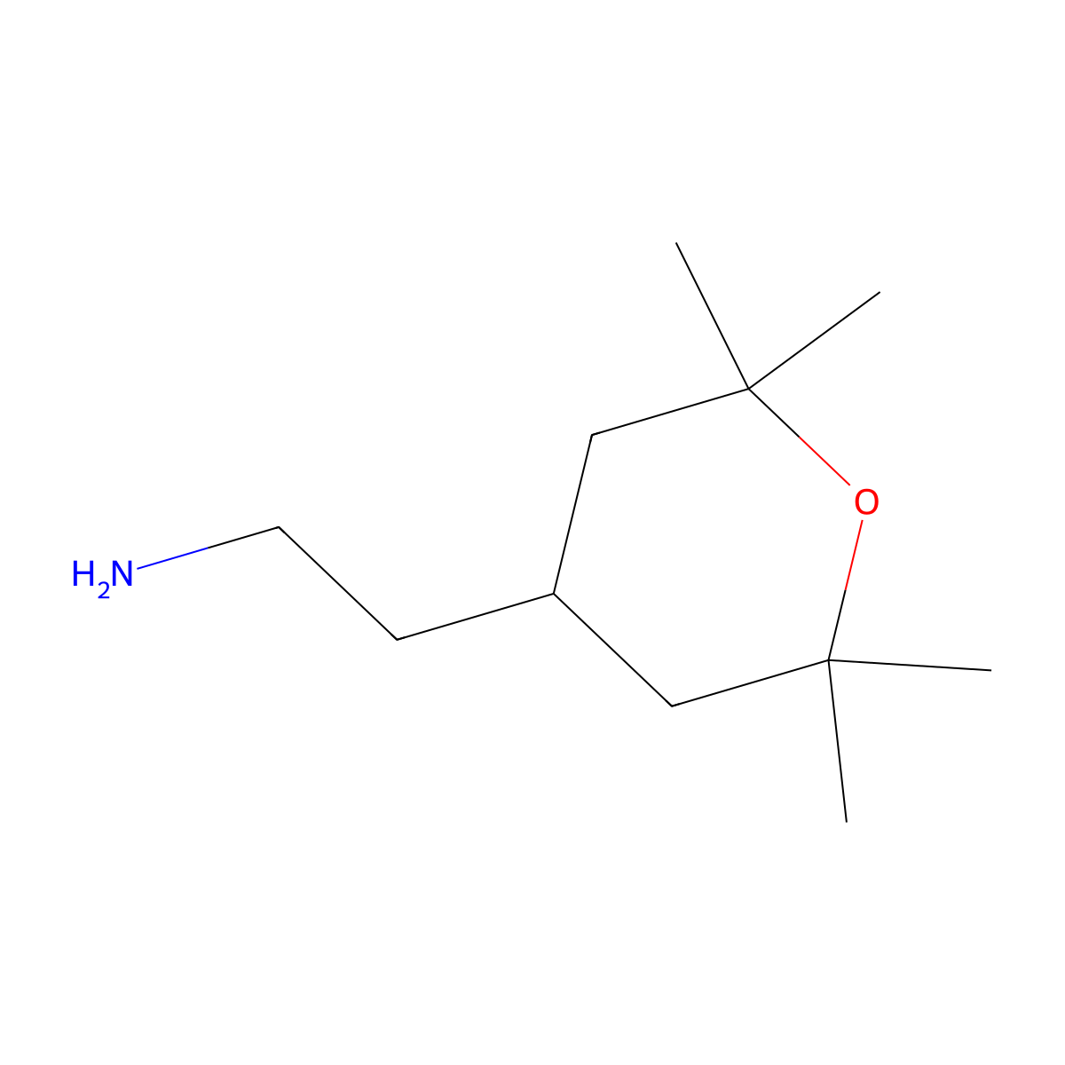 2-(2,2,6,6-Tetramethyloxan-4-yl)ethan-1-amine molecular structure, CAS 2298215-34-4