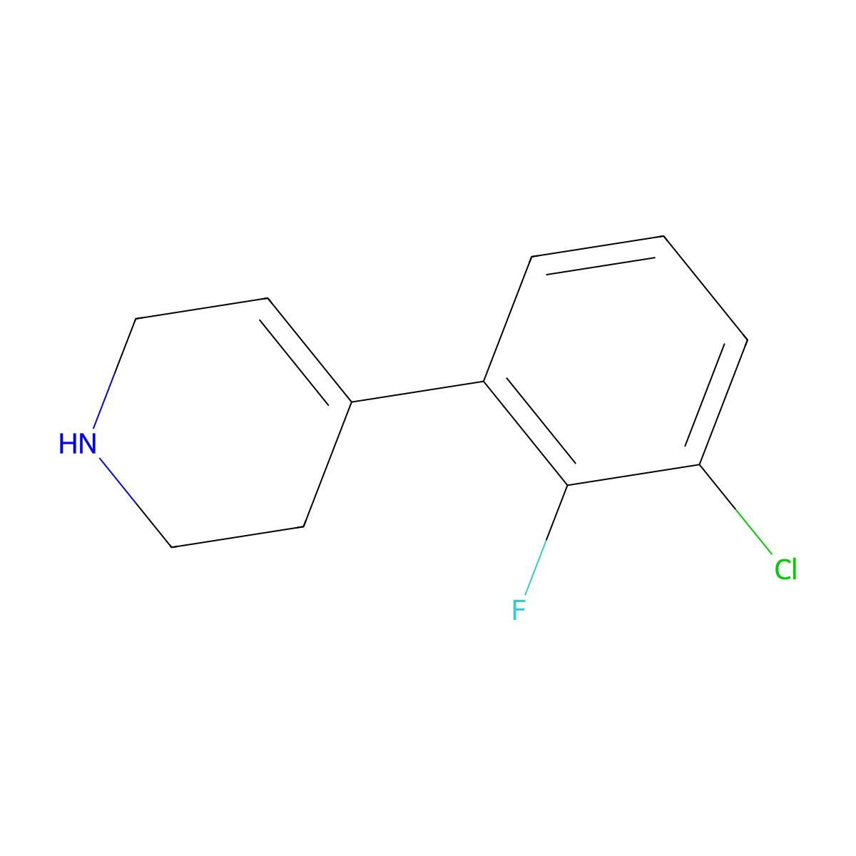 4-(3-Chloro-2-fluorophenyl)-1,2,3,6-tetrahydropyridine molecular structure, CAS 2298243-40-8