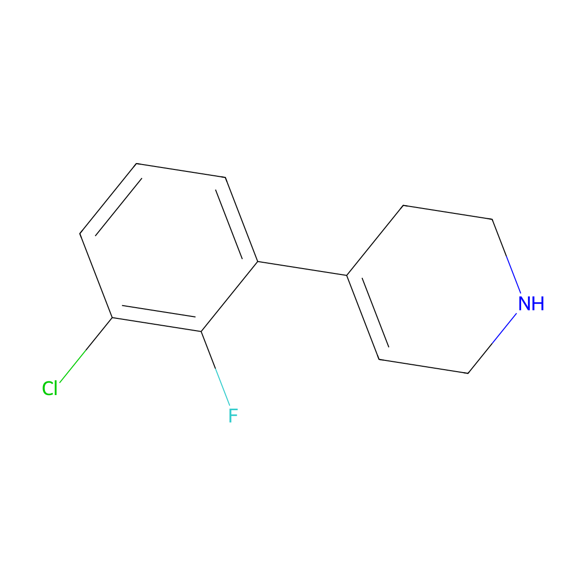4-(3-Chloro-2-fluorophenyl)-1,2,3,6-tetrahydropyridine molecular structure, CAS 2298243-40-8