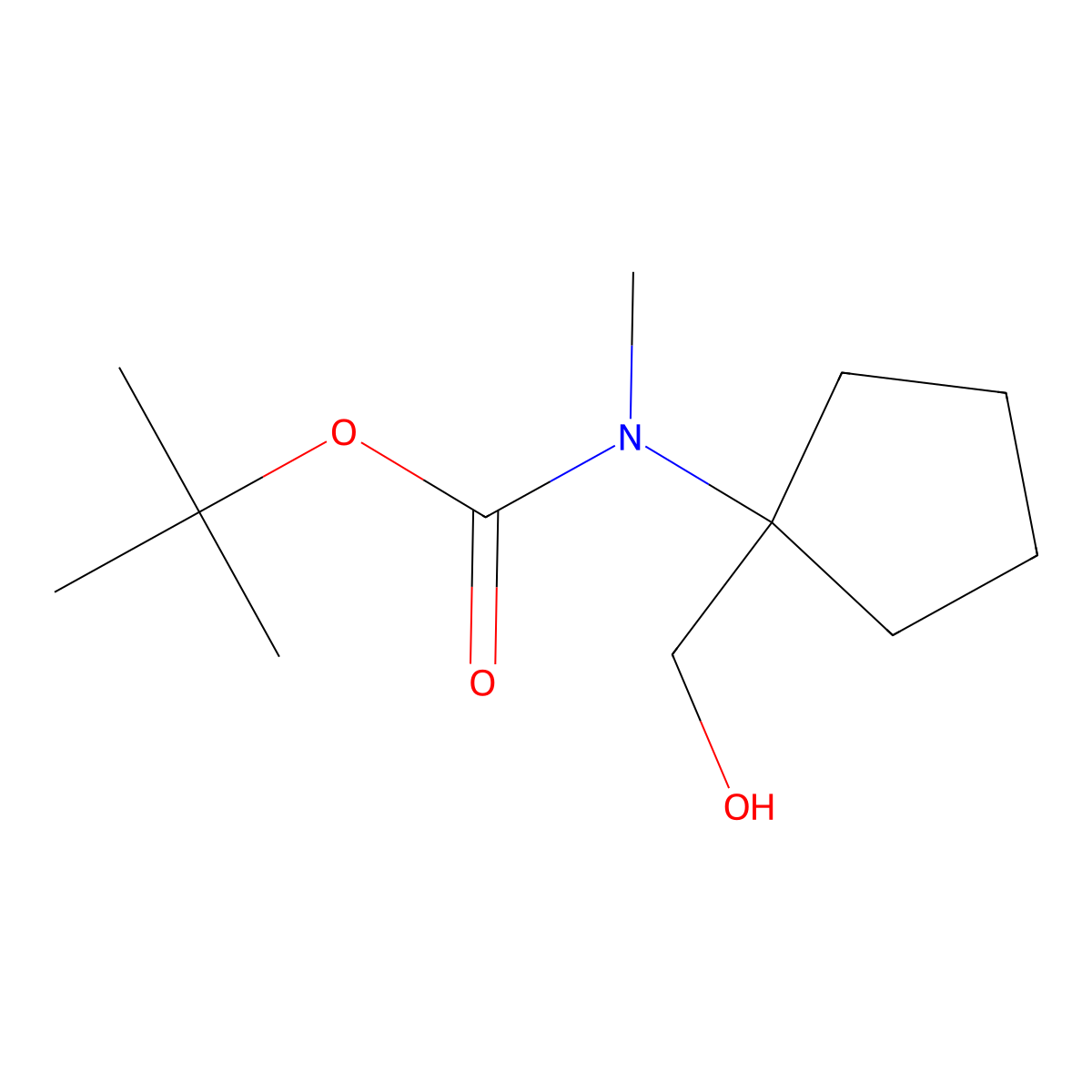 tert-butyl N-[1-(hydroxymethyl)cyclopentyl]-N-methylcarbamate molecular structure, CAS 2298244-79-6