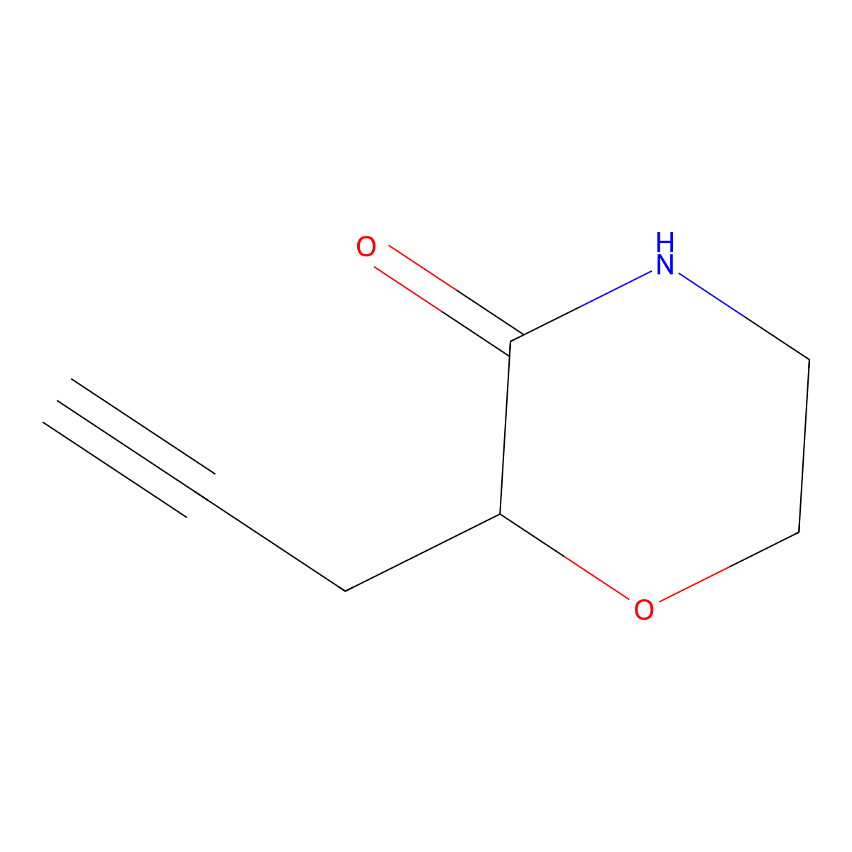 2-(Prop-2-yn-1-yl)morpholin-3-one molecular structure, CAS 2298270-27-4
