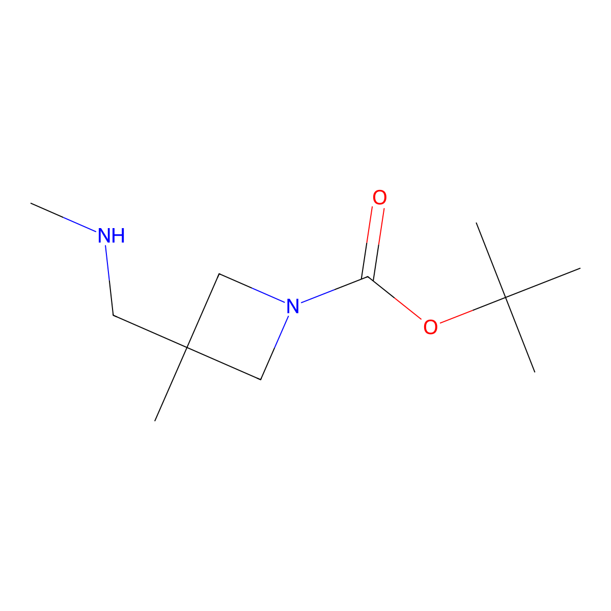 1-(1-Boc-3-methylazetidin-3-yl)-N-methylmethanamine molecular structure, CAS 2298305-69-6