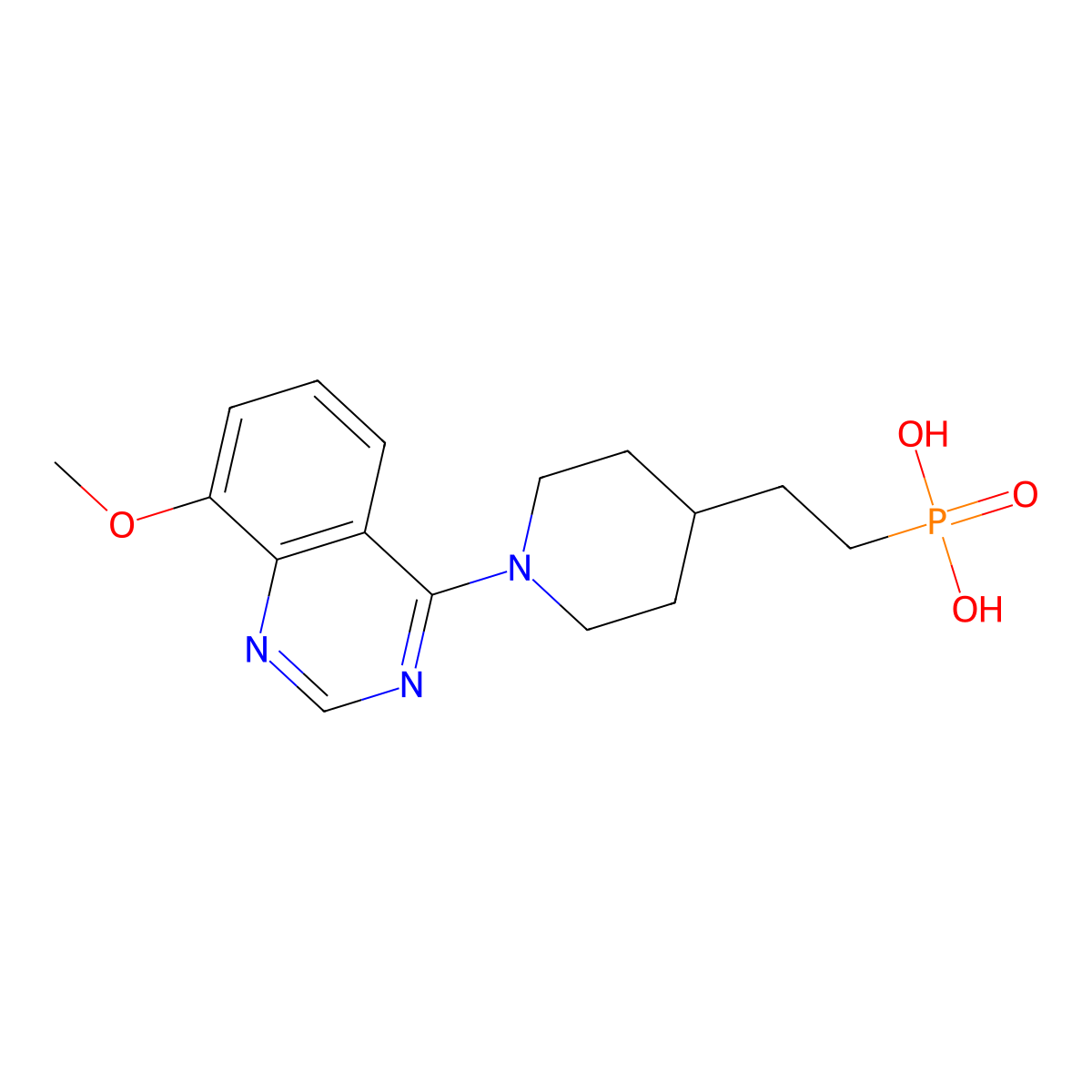 (2-(1-(8-Methoxyquinazolin-4-yl)piperidin-4-yl)ethyl)phosphonic acid molecular structure, CAS 2298391-60-1