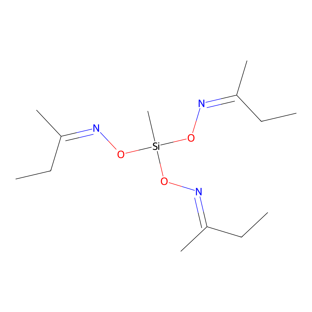 Methyltris(methylethylketoxime)silane molecular structure, CAS 22984-54-9