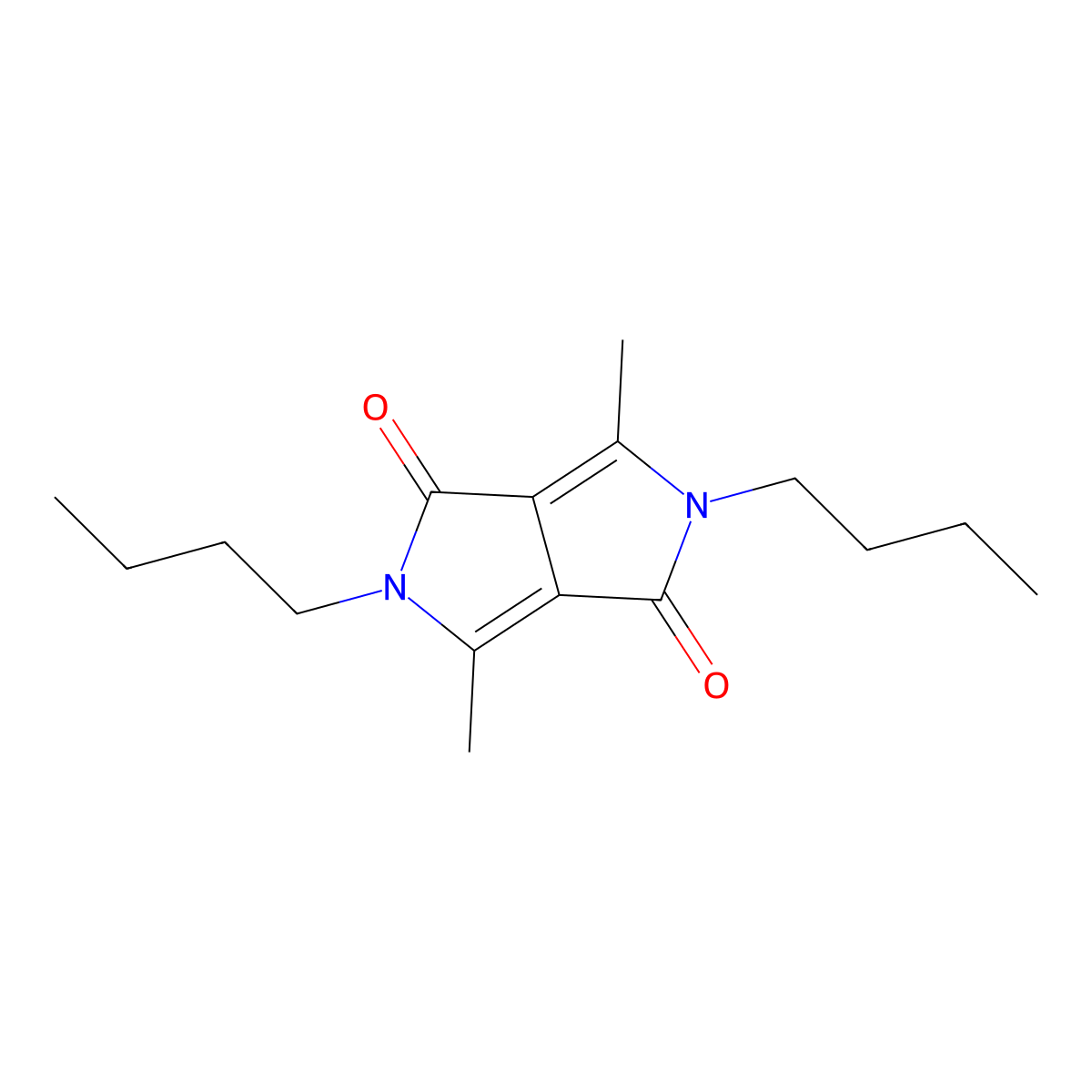 2,5-Dibutyl-3,6-dimethyl-2,5-dihydropyrrolo[3,4-c]pyrrole-1,4-dione molecular structure, CAS 2298413-87-1