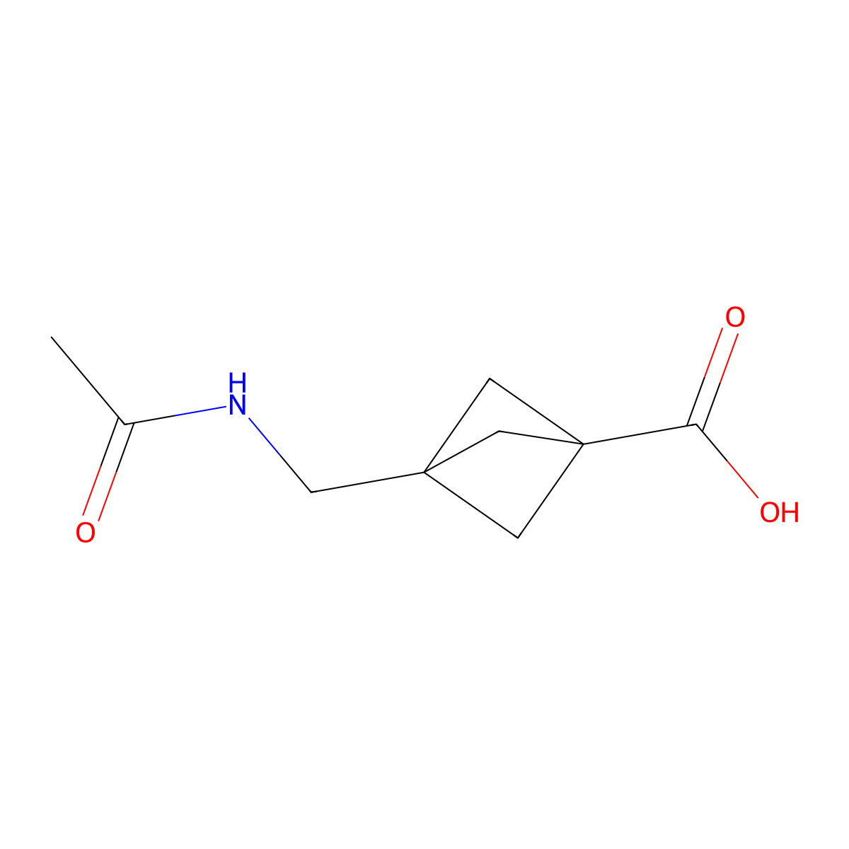 3-(Acetamidomethyl)bicyclo[1.1.1]pentane-1-carboxylic acid molecular structure, CAS 2298470-38-7