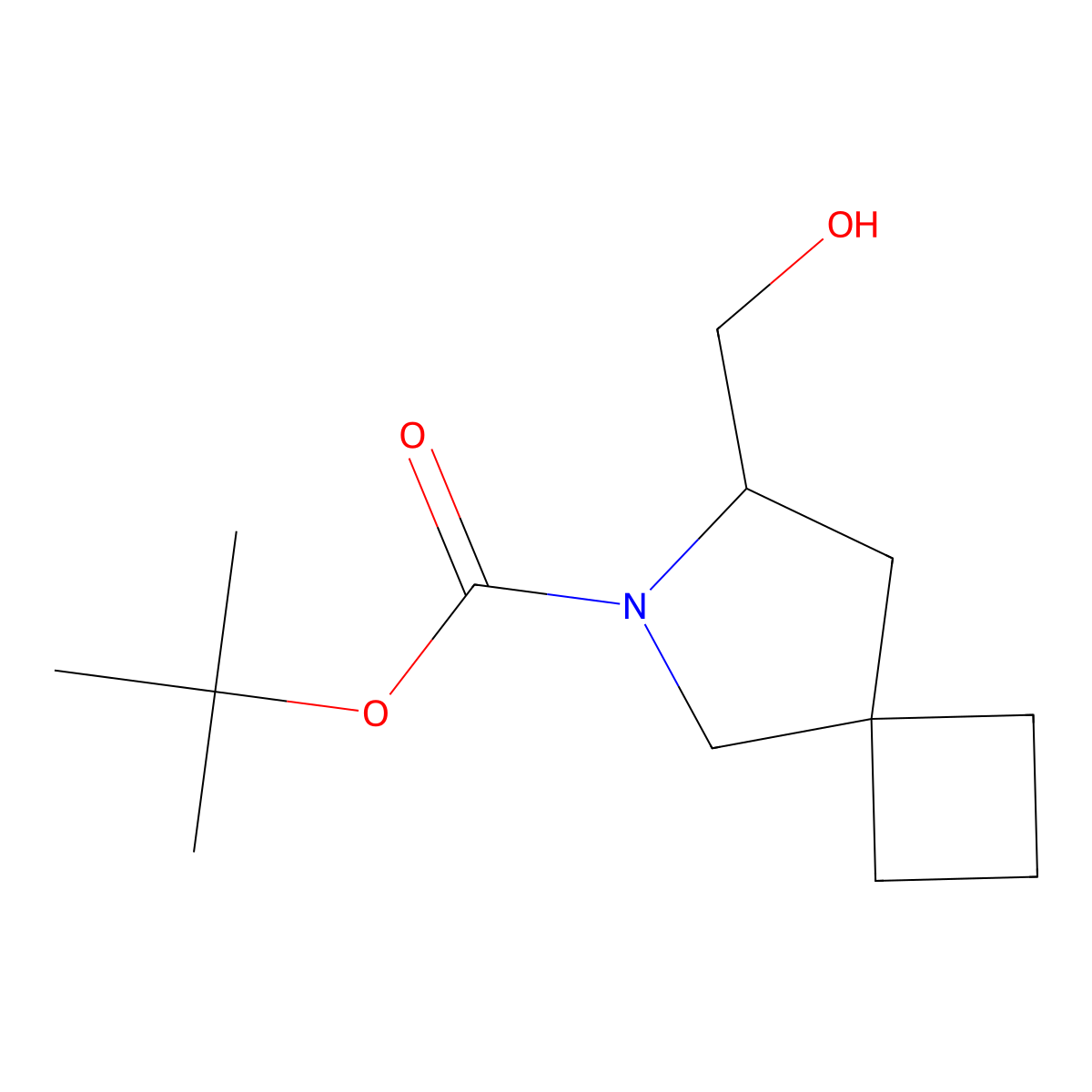 tert-Butyl 7-(hydroxymethyl)-6-azaspiro[3.4]octane-6-carboxylate molecular structure, CAS 2298536-97-5
