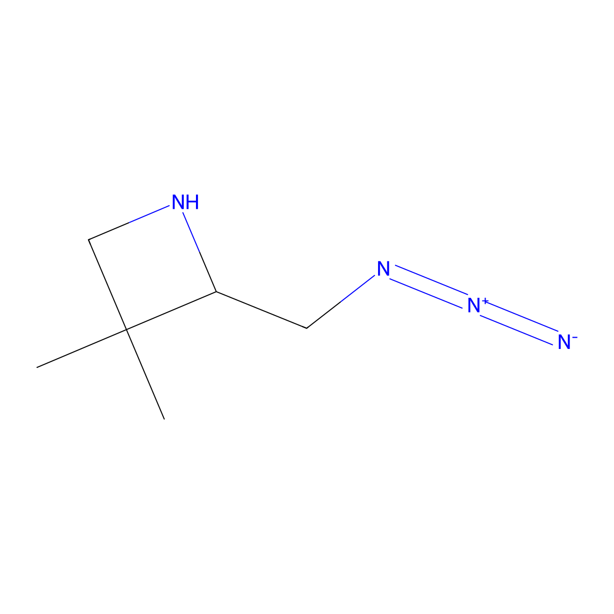 2-(Azidomethyl)-3,3-dimethylazetidine molecular structure, CAS 2298636-82-3