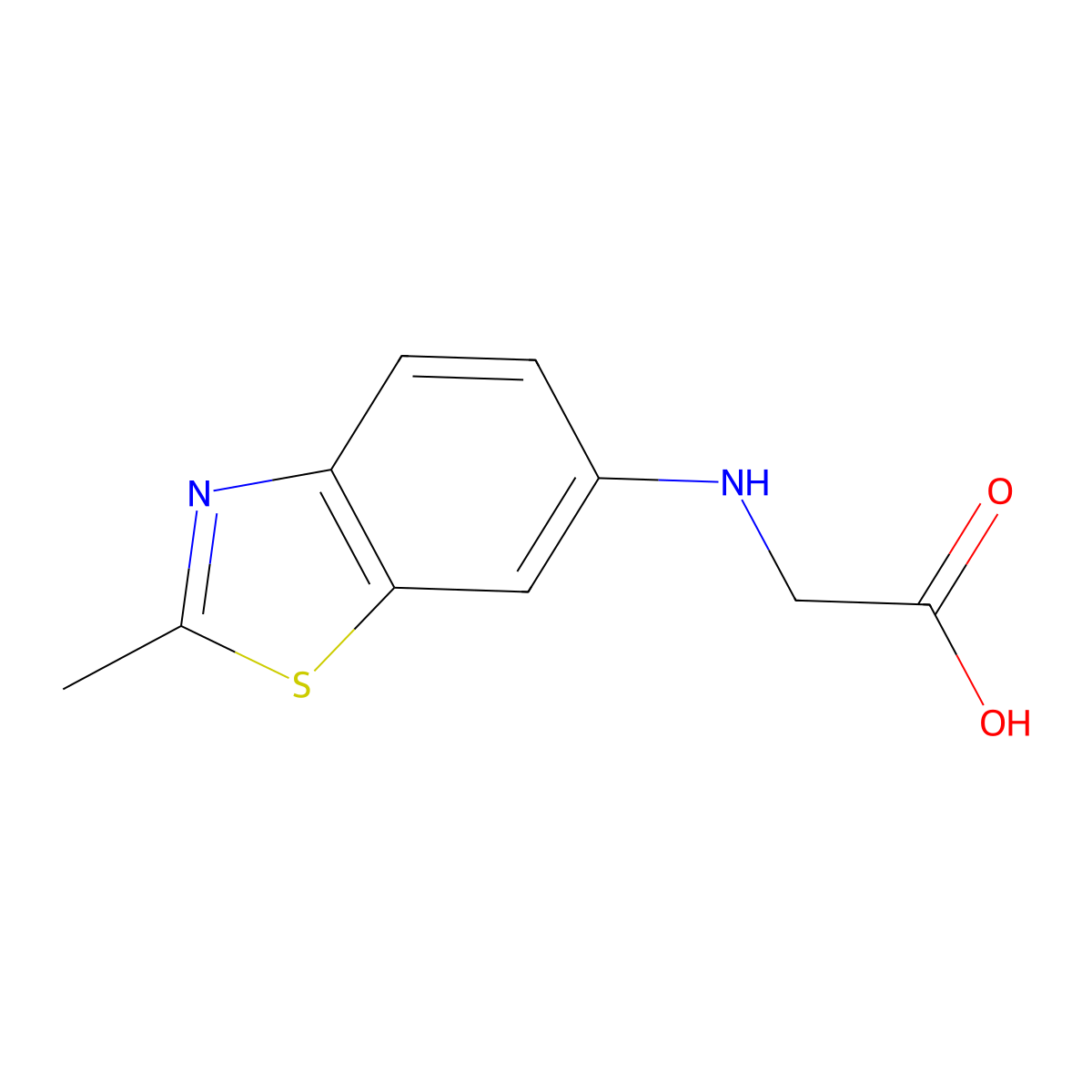 2-[(2-Methyl-1,3-benzothiazol-6-yl)amino]acetic acid molecular structure, CAS 2298640-81-8
