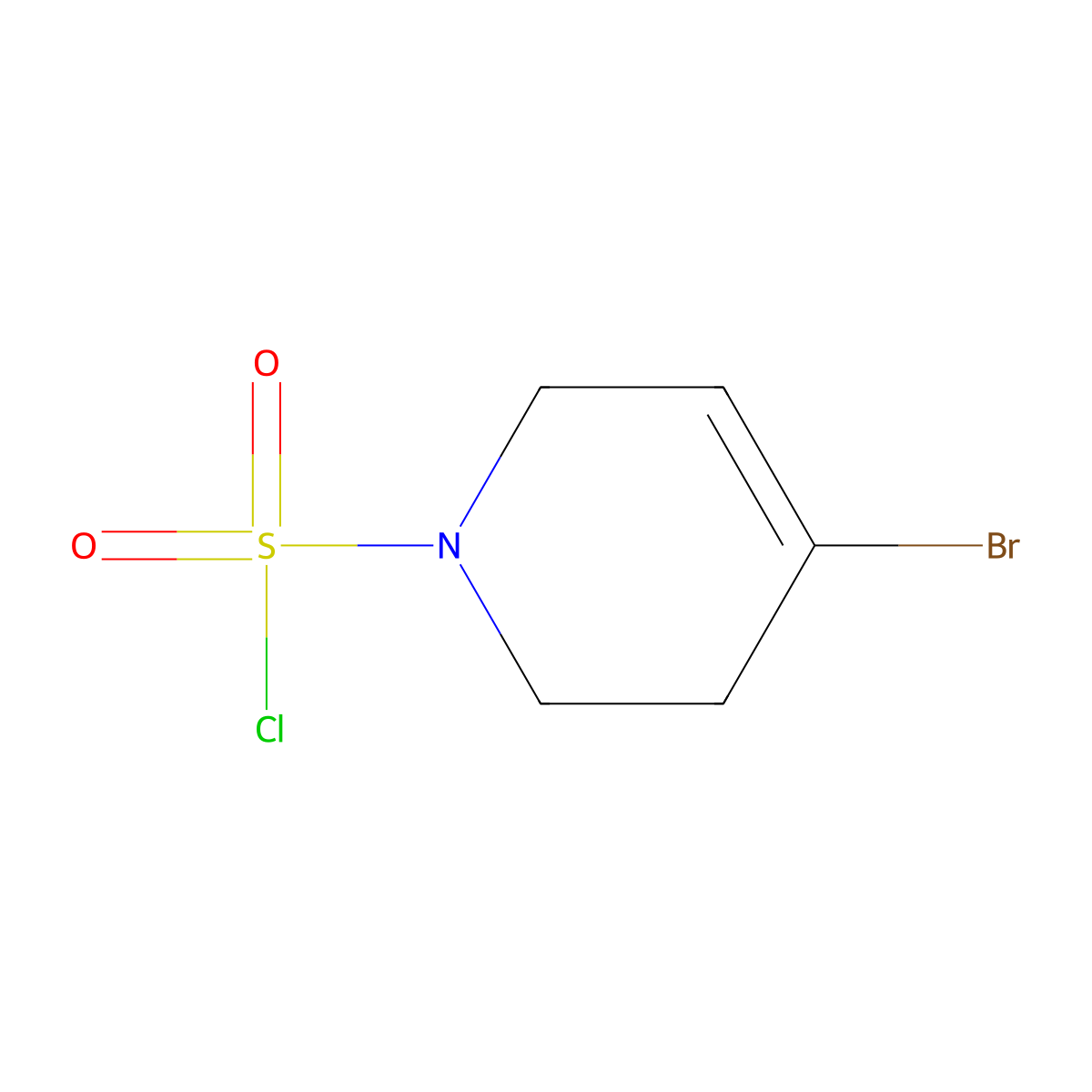 4-Bromo-1,2,3,6-tetrahydropyridine-1-sulfonylchloride molecular structure, CAS 2298683-61-9