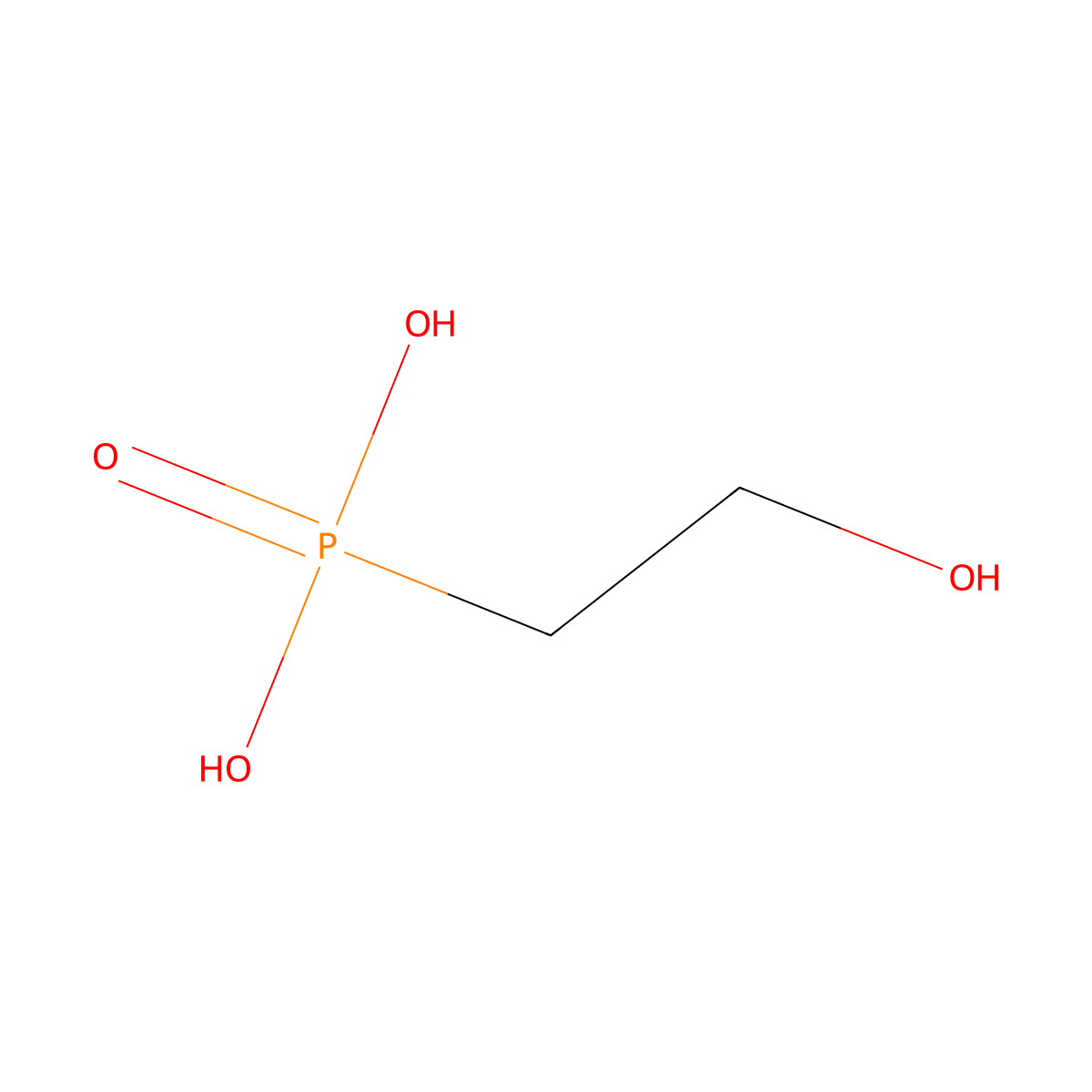 2-Hydroxyethanephosphonic acid molecular structure, CAS 22987-21-9