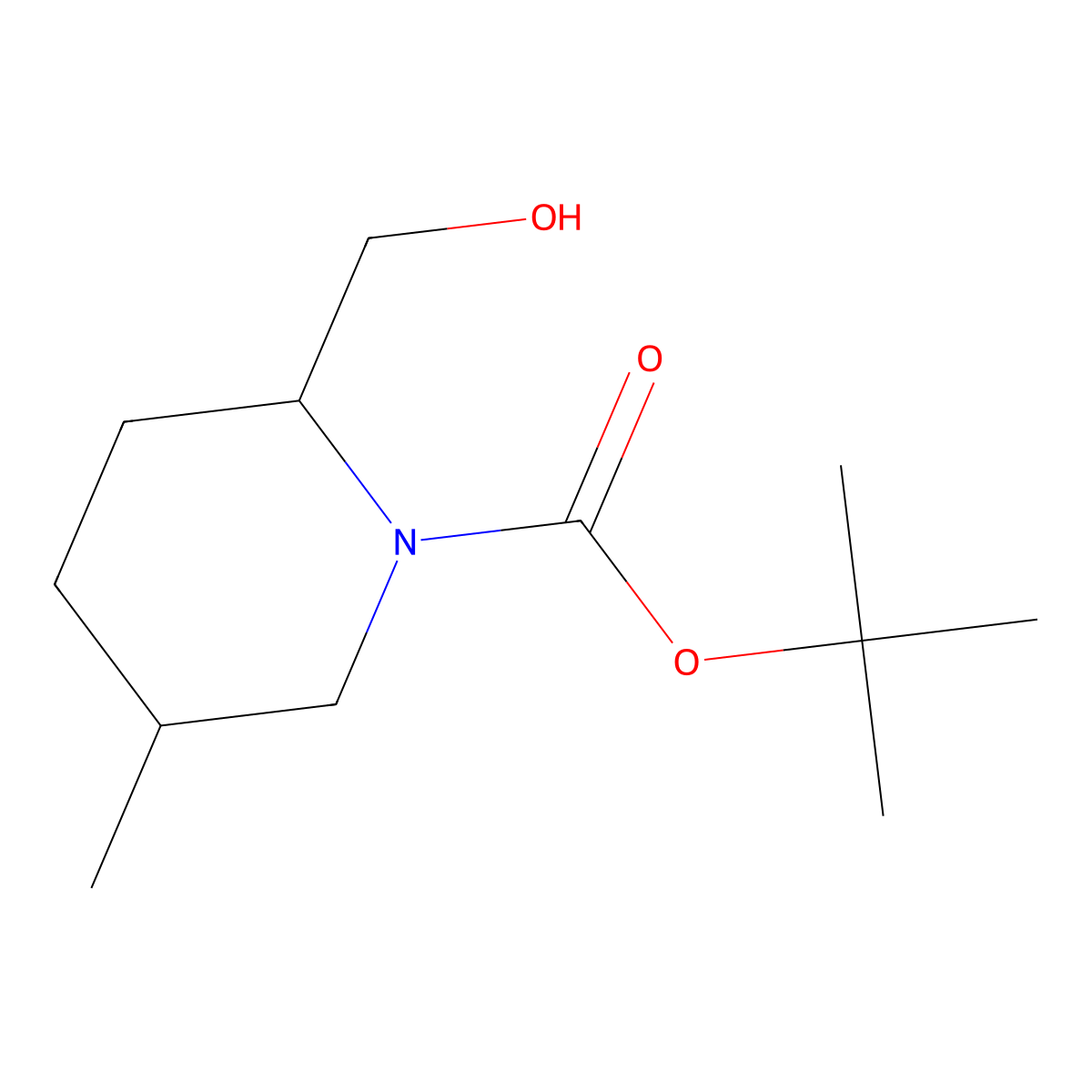 Tert-butyl 2-(hydroxymethyl)-5-methylpiperidine-1-carboxylate molecular structure, CAS 2298702-08-4