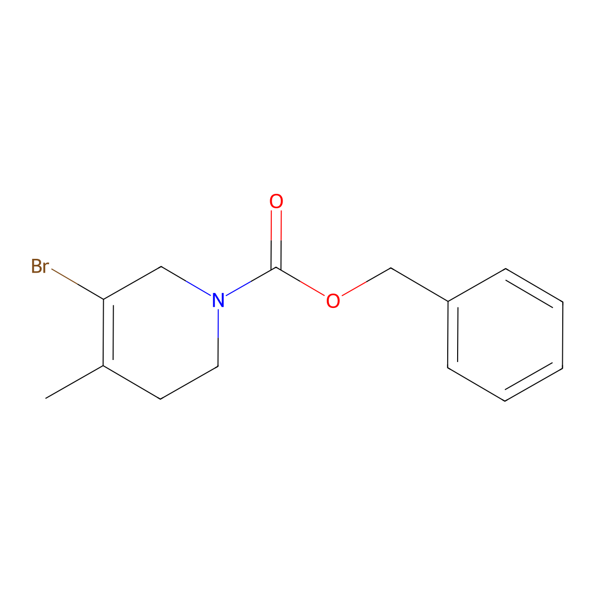 Benzyl 5-bromo-4-methyl-1,2,3,6-tetrahydropyridine-1-carboxylate molecular structure, CAS 2298743-29-8