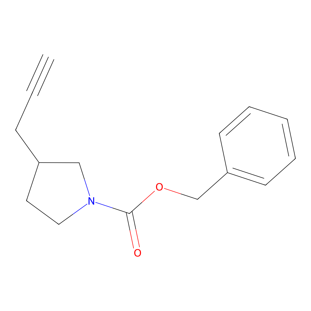 Benzyl 3-(prop-2-yn-1-yl)pyrrolidine-1-carboxylate molecular structure, CAS 2298754-98-8