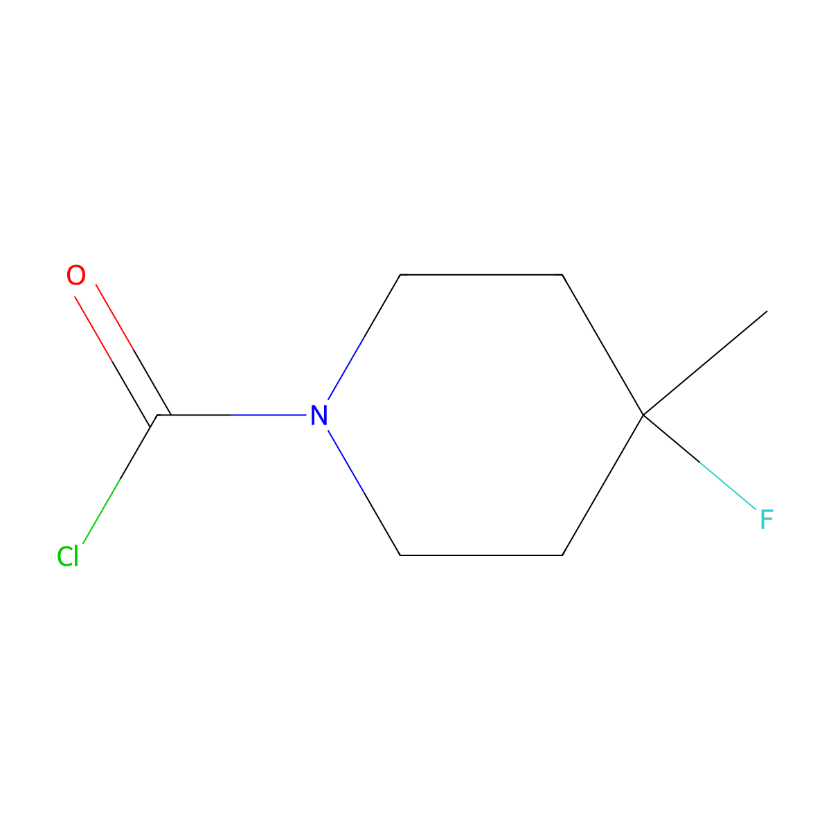 4-Fluoro-4-methylpiperidine-1-carbonyl chloride molecular structure, CAS 2298762-84-0