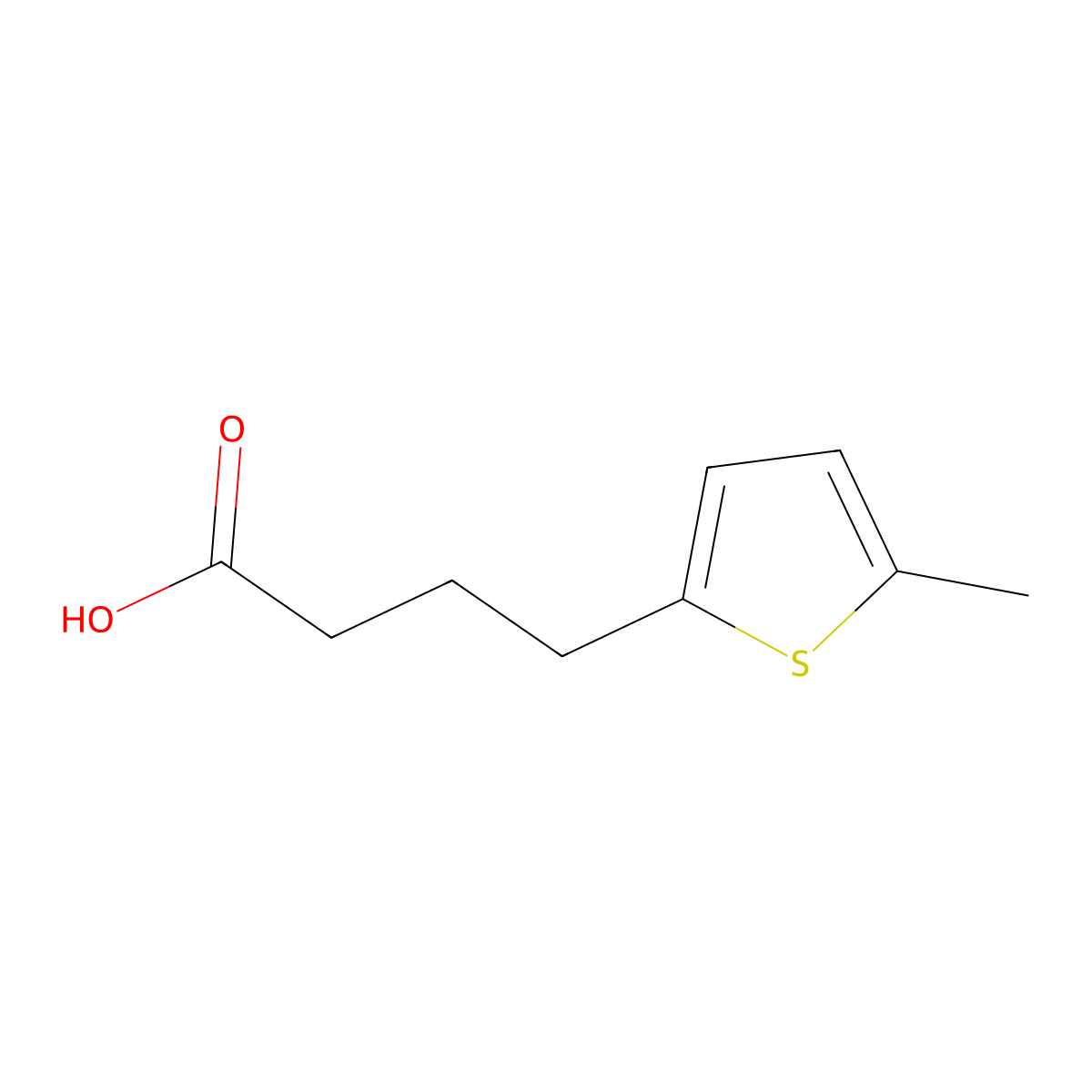 5-Methyl-2-thiophenebutanoic acid molecular structure, CAS 22988-53-0